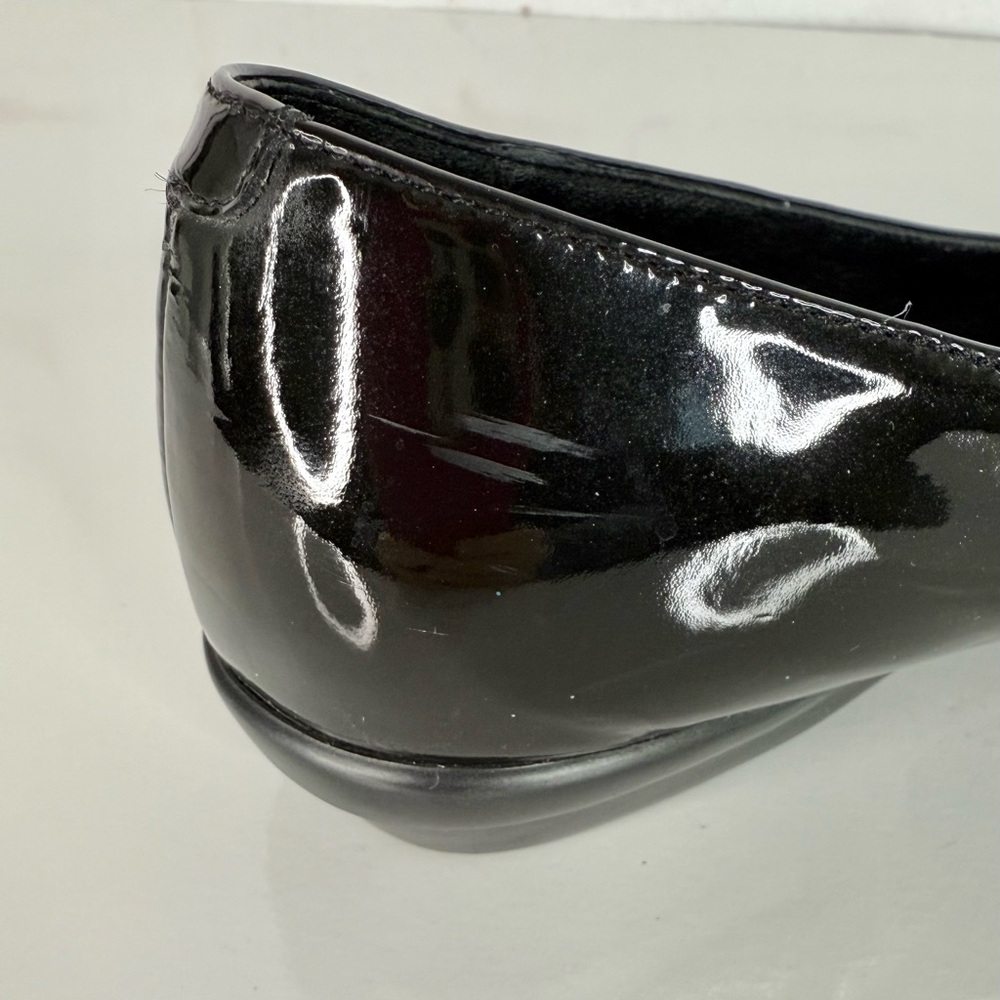 COLE HAAN NIKE AIR COLLAB Size 5.5 Black Patent Leather Ballet Flat Slip Shoes - Picture 13 of 16